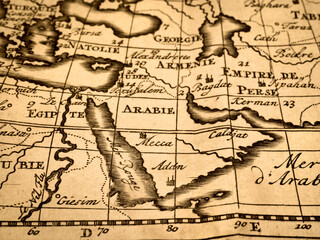 アンティークの古地図　アラビア半島