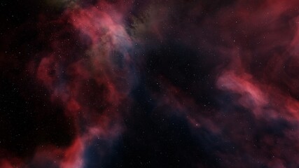 Space background with nebula and stars 3d illustration