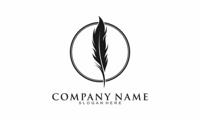 Simple feather elegant logo