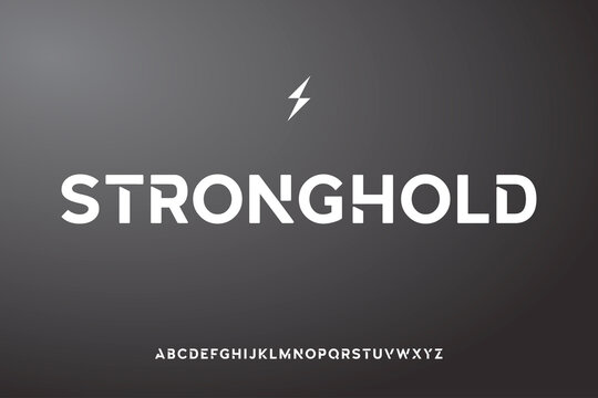 Stronghold, a strong, bold and modern uppercase alphabet.