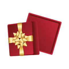 red gift and ribbon
