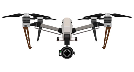 Drones, Drone Vector, Drone Illustration, Editablle Drone Graphic - Professional drone with high definition camera for pro standard aerial recordings and photography
