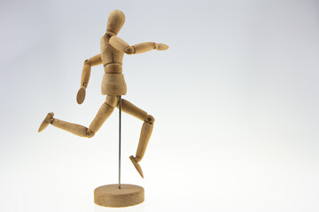 wooden man isolated with white background