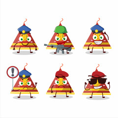 A dedicated Police officer of firecracker smoke cone mascot design style