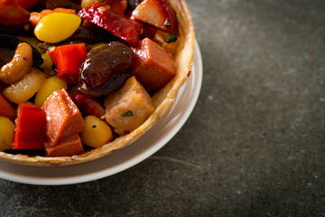 Stir fried mixed Chinese fruits .and nuts