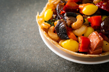 Stir fried mixed Chinese fruits .and nuts