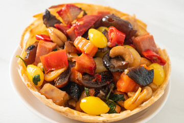 Stir fried mixed Chinese fruits .and nuts