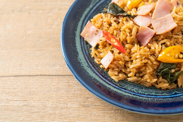ham fried rice with herbs and spices