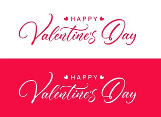Happy Valentines Day handwritten vector text. Elegant calligraphic lettering for use in banner, poster, header, greeting card.