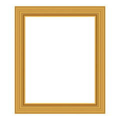 Squared golden vintage wooden frame for your design. Vintage cover. Place for text. Vintage antique gold beautiful rectangular frames for paintings or photographs. Template vector illustration