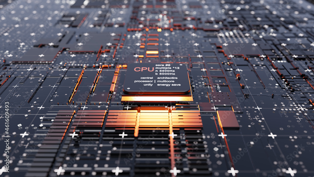 Poster abstract central computer processors concept