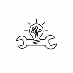 Electronic setup, support for technical applications. Vector linear icon isolated on white background.