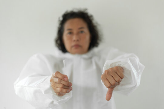 A Doctor Holding A Rapid Antigen Test Kit For Self-test Coronavirus-covid-19.