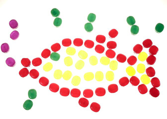 Sweet multicolored lollipops.