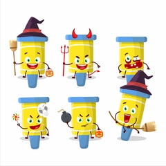 Halloween expression emoticons with cartoon character of fireworks shells
