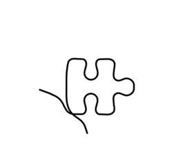 Abstract jigsaw puzzle as line drawing on white background. Vector