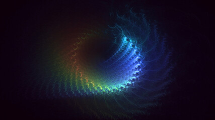 3D rendering abstract colorful fractal light background