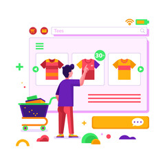 Fototapeta premium Online Shopping from Checkout to Delivery