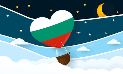 Heart air balloon with Flag of Bulgaria for independence day or something similar
