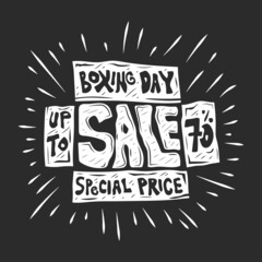 Hand drawn boxing day sale banners template