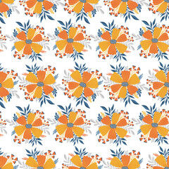 Fototapeta na wymiar Seamless pattern flower.Elegant floral design.Botanical print. Fashion print.