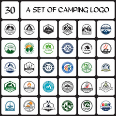 a set of camp logo , a set of adventure logo