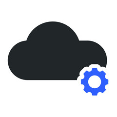 cloud setting icon design vector