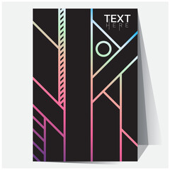 Shades of geometric holographic. Futuristic holographic poster with gradient mesh.