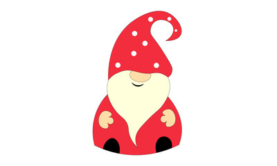 Santa Claus Hat And Beard, Christmas illustration isolated on white background for print or use as poster, card, flyer or T Shirt