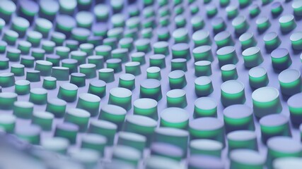 Obraz premium Abstract 3D Render Illustration Background design with Colorfull Blue Buttons.