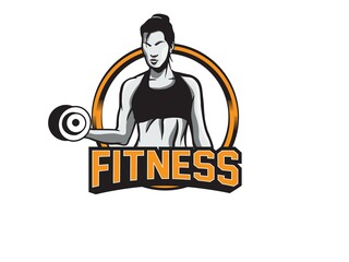 Fototapeta na wymiar Vector Illustration of Fitness or Gym Logo Icon