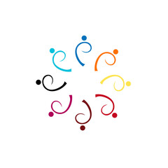 Fototapeta premium People Together Team, Teamwork, People Connected Sign, Symbol, Logo isolated on White