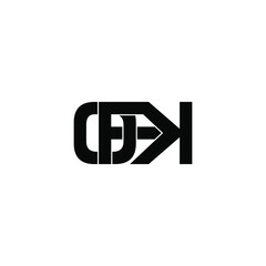 ofk initial letter monogram logo design