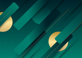 Luxury dark green and gold abstract background