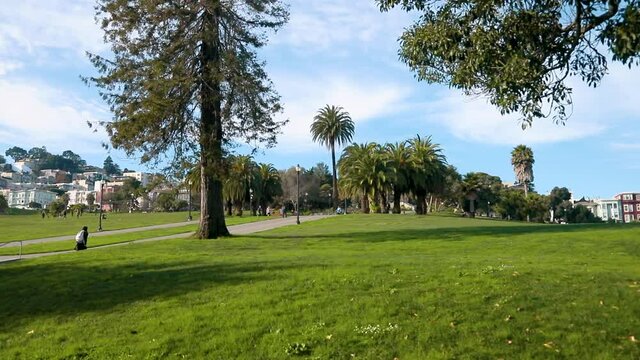 San Francisco, California - December 18, 2018: Mission Dolores Park in San Francisco