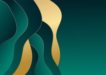 Luxury dark green and gold abstract background