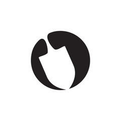 Black shilouette shovel logo design