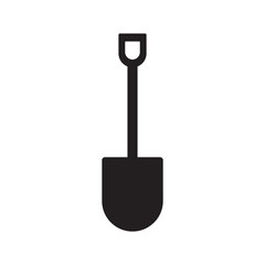 Black shilouette shovel logo design
