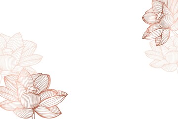 Art & Illustration, Hand-drawn metallic pink lotus background. Vector illustration.