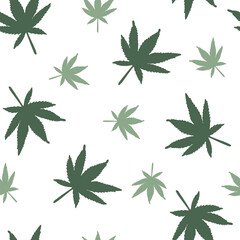 Art & Illustration, Marijuana leaves background pattern, green cannabis leaves pattern. Vector illustration.
