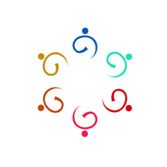 PEOPLE TOGETHER SIGN, SYMBOL, LOGO ISOLATED ON WHITE