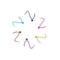 PEOPLE TOGETHER SIGN, SYMBOL, LOGO ISOLATED ON WHITE