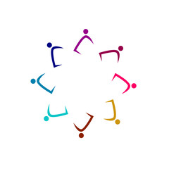 PEOPLE TOGETHER SIGN, SYMBOL, LOGO ISOLATED ON WHITE