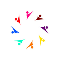 PEOPLE TOGETHER SIGN, SYMBOL, LOGO ISOLATED ON WHITE