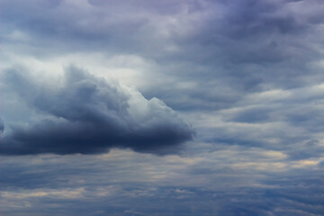 Fototapeta na wymiar dark sky stretched with black clouds, dramatic background