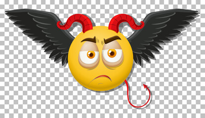 Devil emoticon with facial expression
