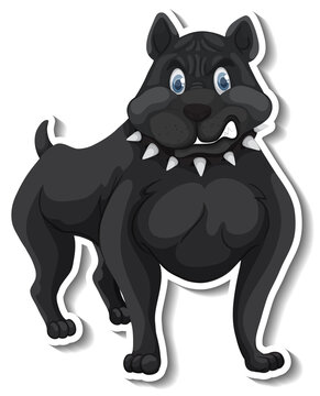 A sticker template of dog cartoon character