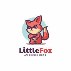 Vector Logo Illustration Fox Mascot Cartoon Style.