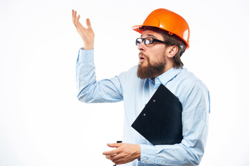 bearded man professional working profession protective uniform