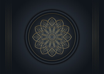 Abstract luxury gold black mandala pattern background
